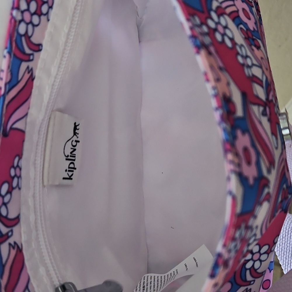 Kipling Pink Blue Floral Rainbow Crossbody Bag - Picture 9 of 10